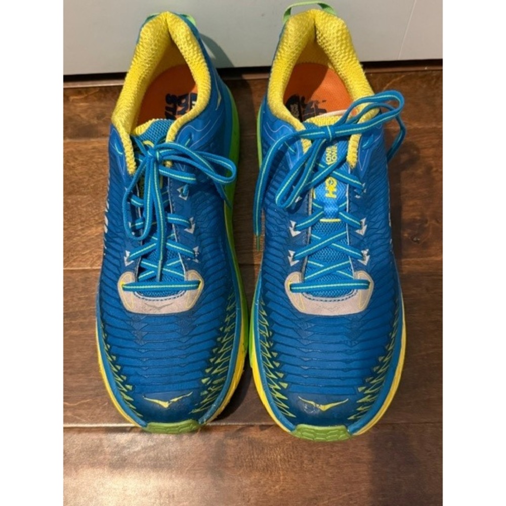 Hoka One One Arahi Blue Blazing Yellow Running Shoes Mens Sz 11.5